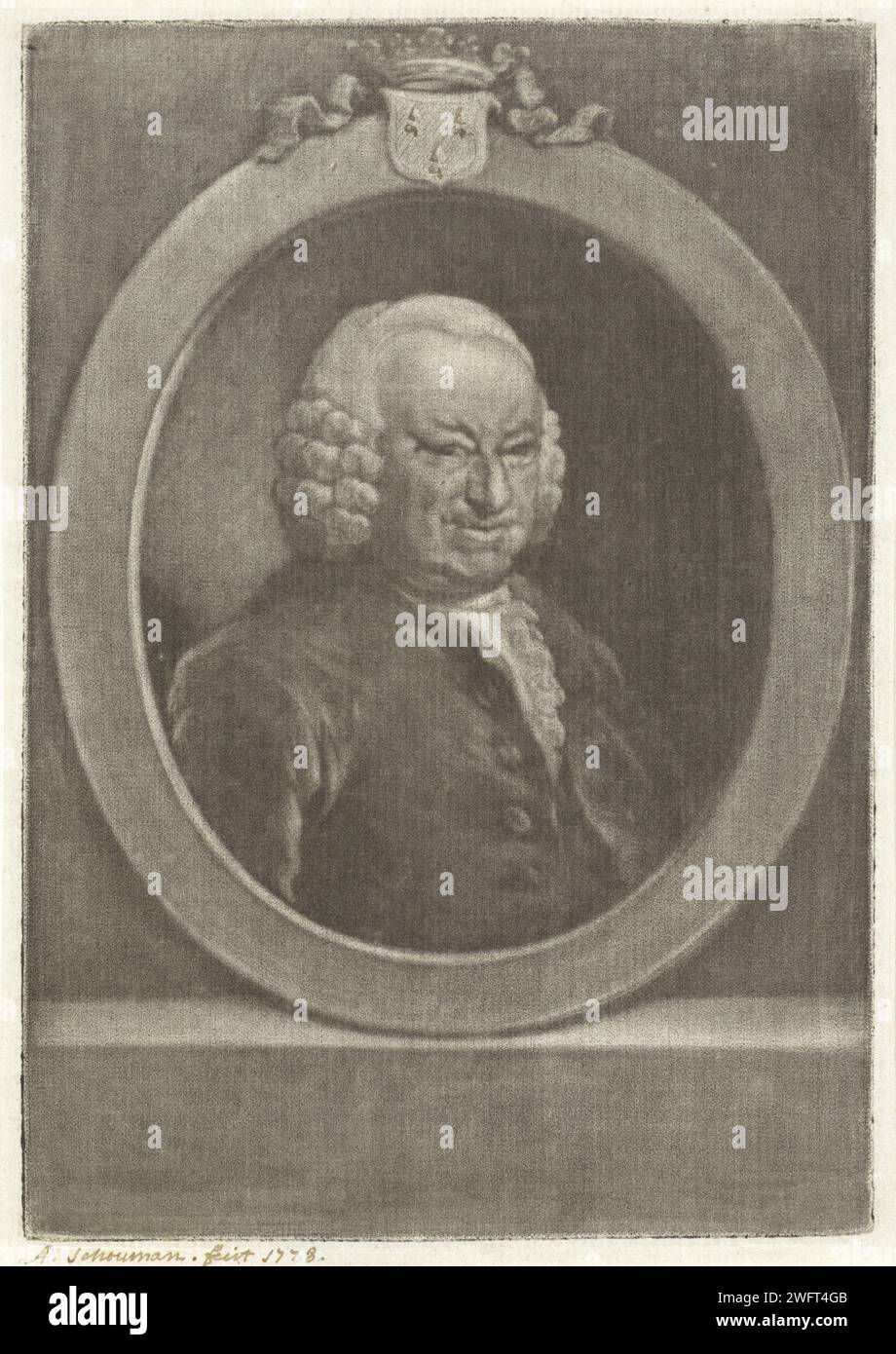 Portrait of Johan Hudde Dedel, Aert Schouman, 1778 print Johan Hudde ...