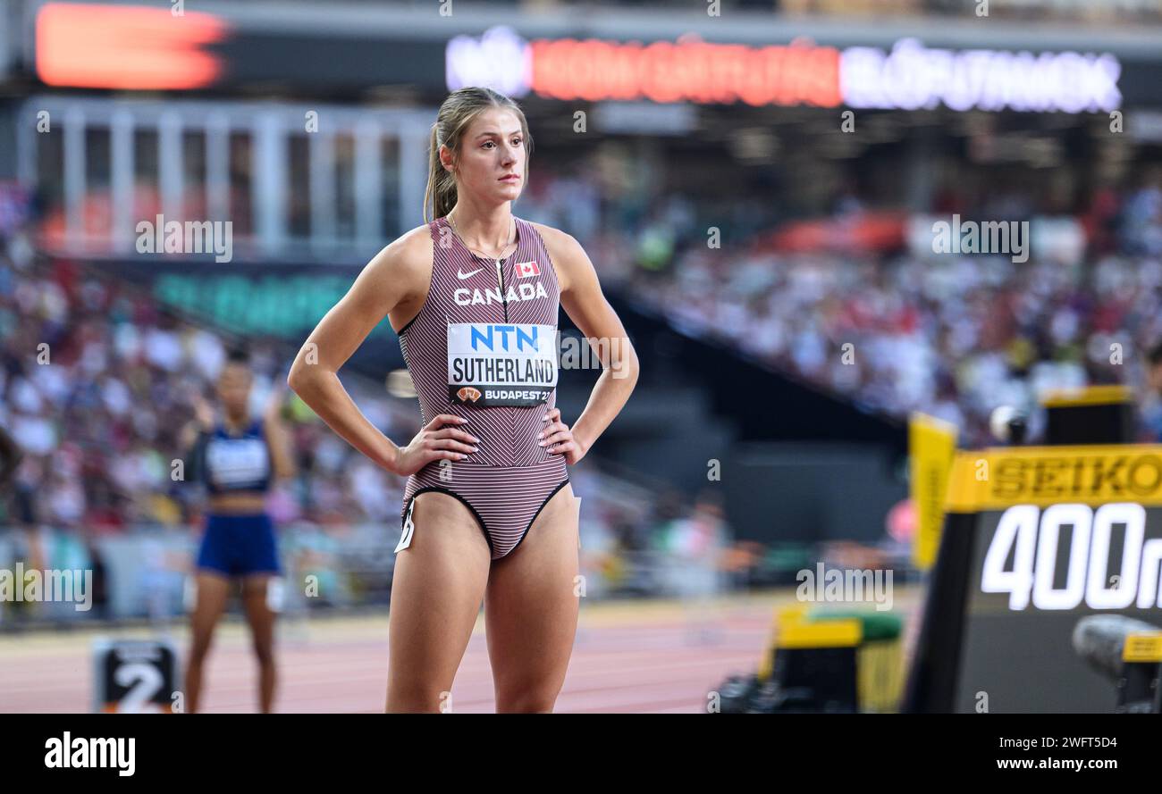 Savannah SUTHERLAND participating in the 400 meters hurdles at the