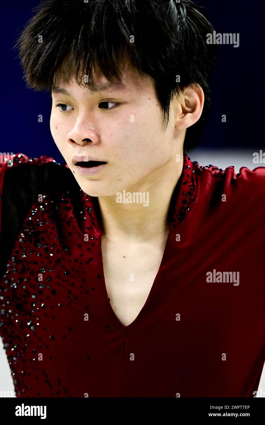 Pagiel Yie Ken SNG (SGP), during Men Short Program, at the ISU Four Continents Figure Skating Championships 2024, at SPD Bank Oriental Sports Center, on February 1, 2024 in Shanghai, China. Credit: Raniero Corbelletti/AFLO/Alamy Live News Stock Photo