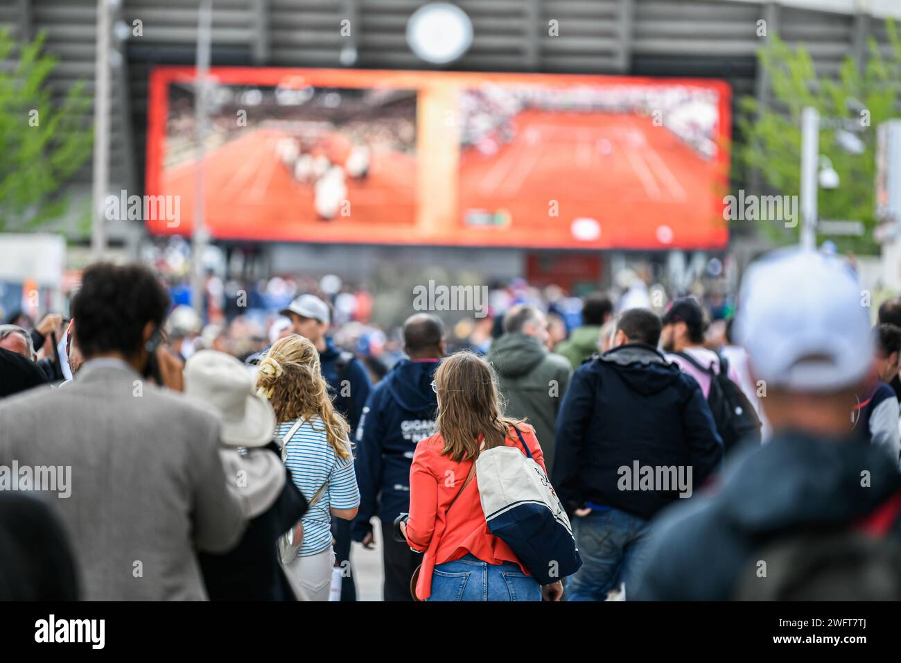 General view (illustration, atmosphere with the crowd (audience, public, spectators) during the French Open, Grand Slam tennis tournament on May 24, 2 Stock Photo