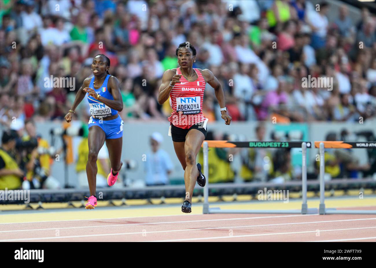 Kemi ADEKOYA participating in the 400 meters hurdles at the World ...