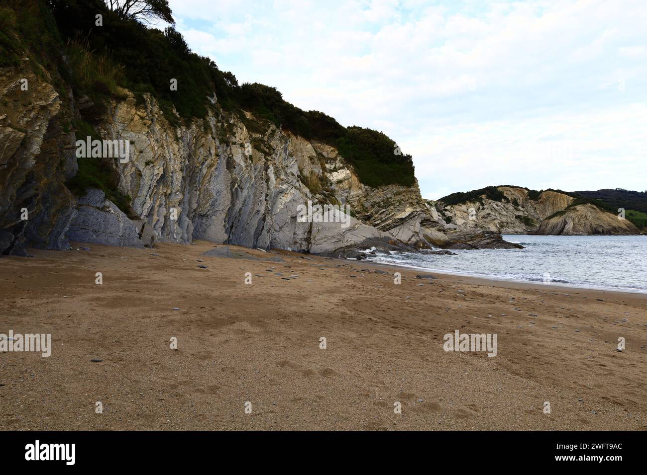 View on the Muriola beach in the autonomous community of the Basque Country in Spain Stock Photo