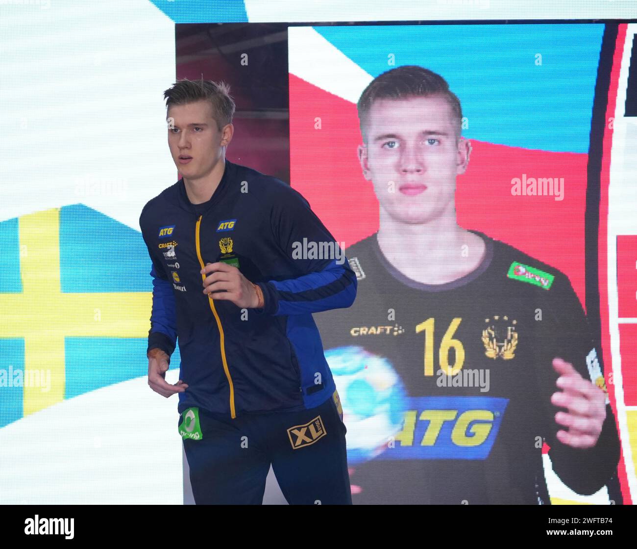 during the Men's EHF Euro 2024, Placement Match 3/4, handball match ...