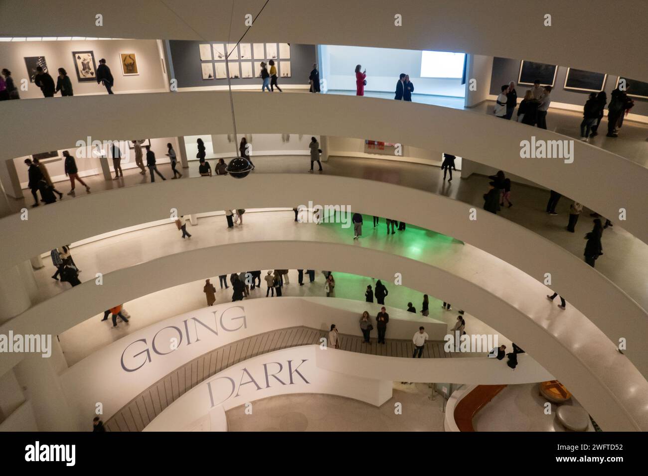 interior of the Guggenheim museum at the upper east side of Manhattan NYC Stock Photo