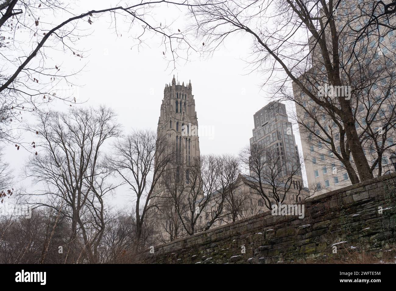 The Riverside Church on the Upper West Side of New York City. Photo date: Tuesday, January 23, 2024. Photo: Richard Gray/Alamy Stock Photo