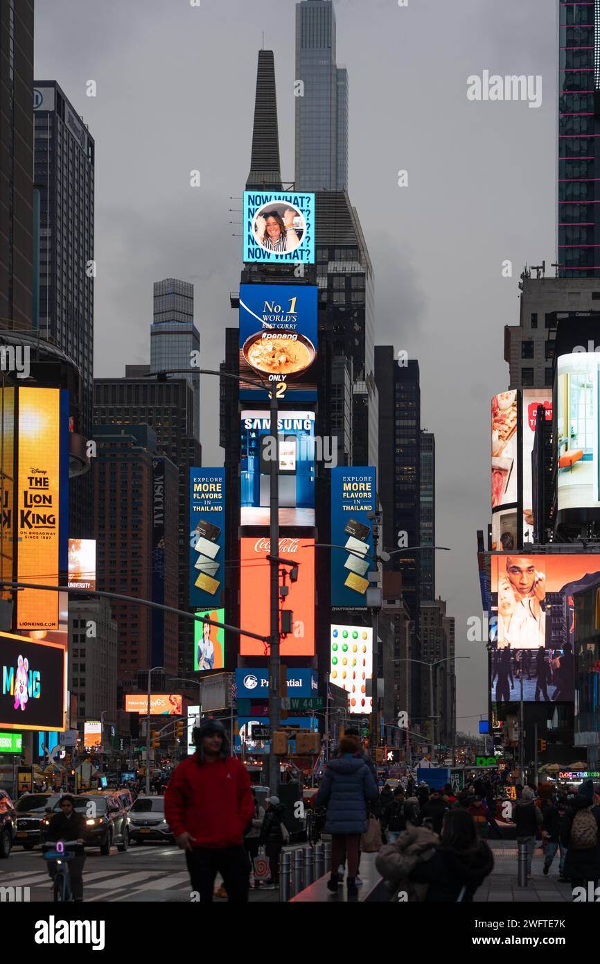 Times Square in New York City. Photo date: Tuesday, January 23, 2024. Photo: Richard Gray/Alamy Stock Photo