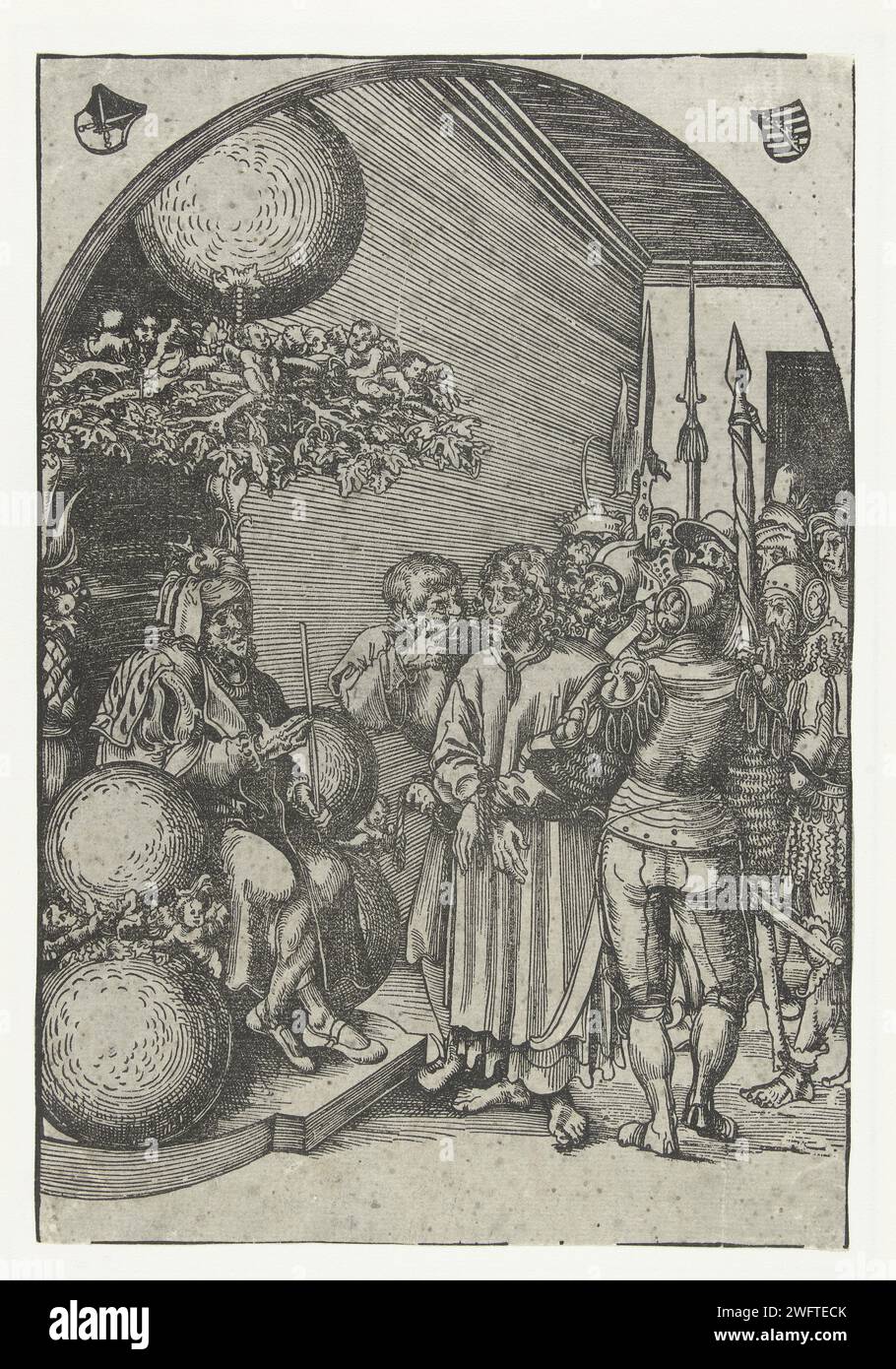 Jesus Led Christ led for Herod, Luke Cranach (I), 1509 print Christ is led by ...