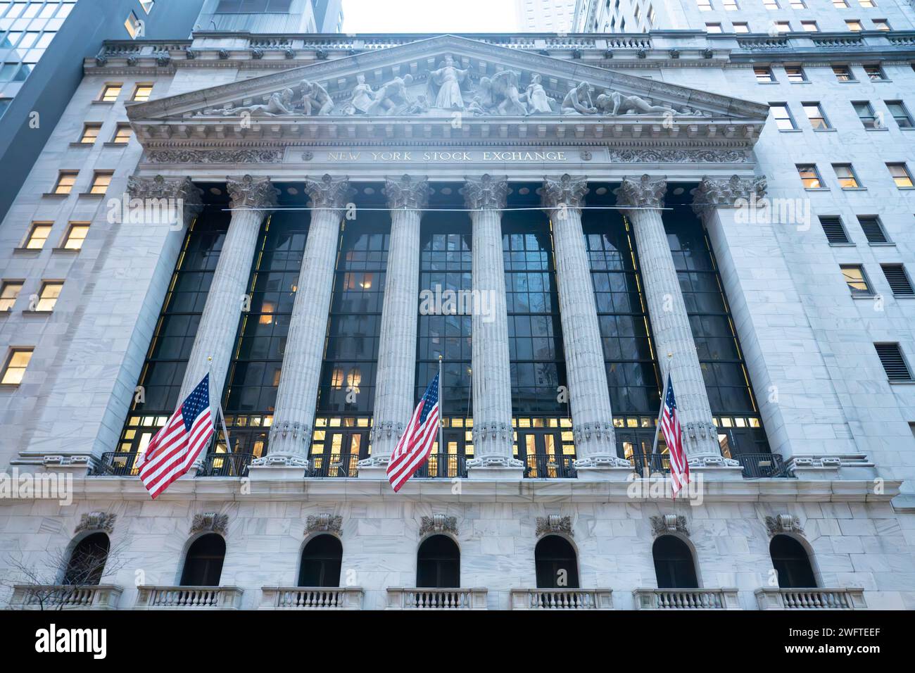 The New York Stock Exchange in New York City. Photo date: Friday, January 26, 2024. Photo: Richard Gray/Alamy Stock Photo
