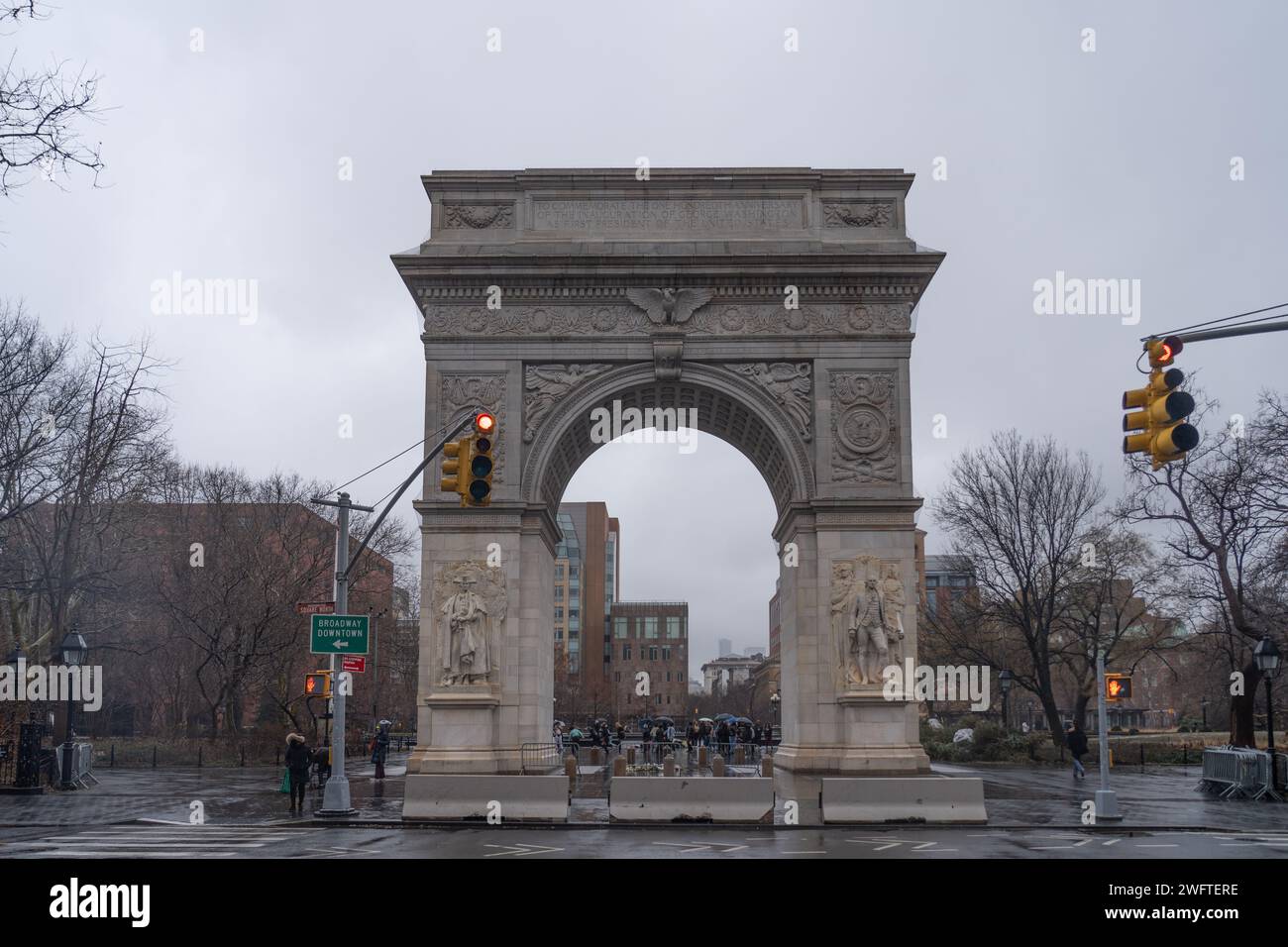 Washington Square in New York City. Photo date: Sunday, January 28, 2024. Photo: Richard Gray/Alamy Stock Photo