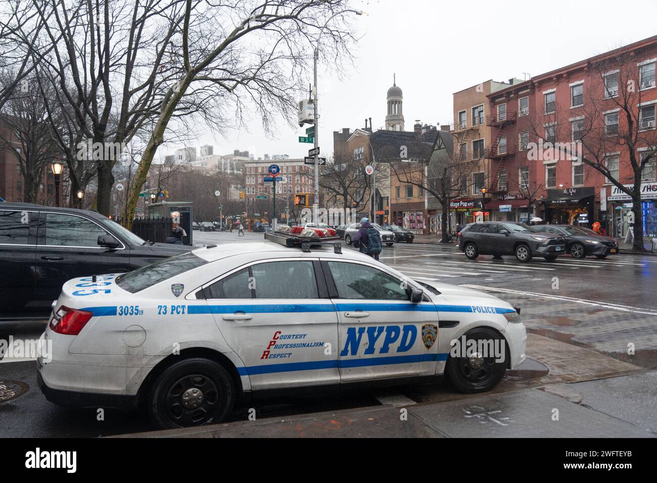 A police car in New York City. Photo date: Sunday, January 28, 2024. Photo: Richard Gray/Alamy Stock Photo