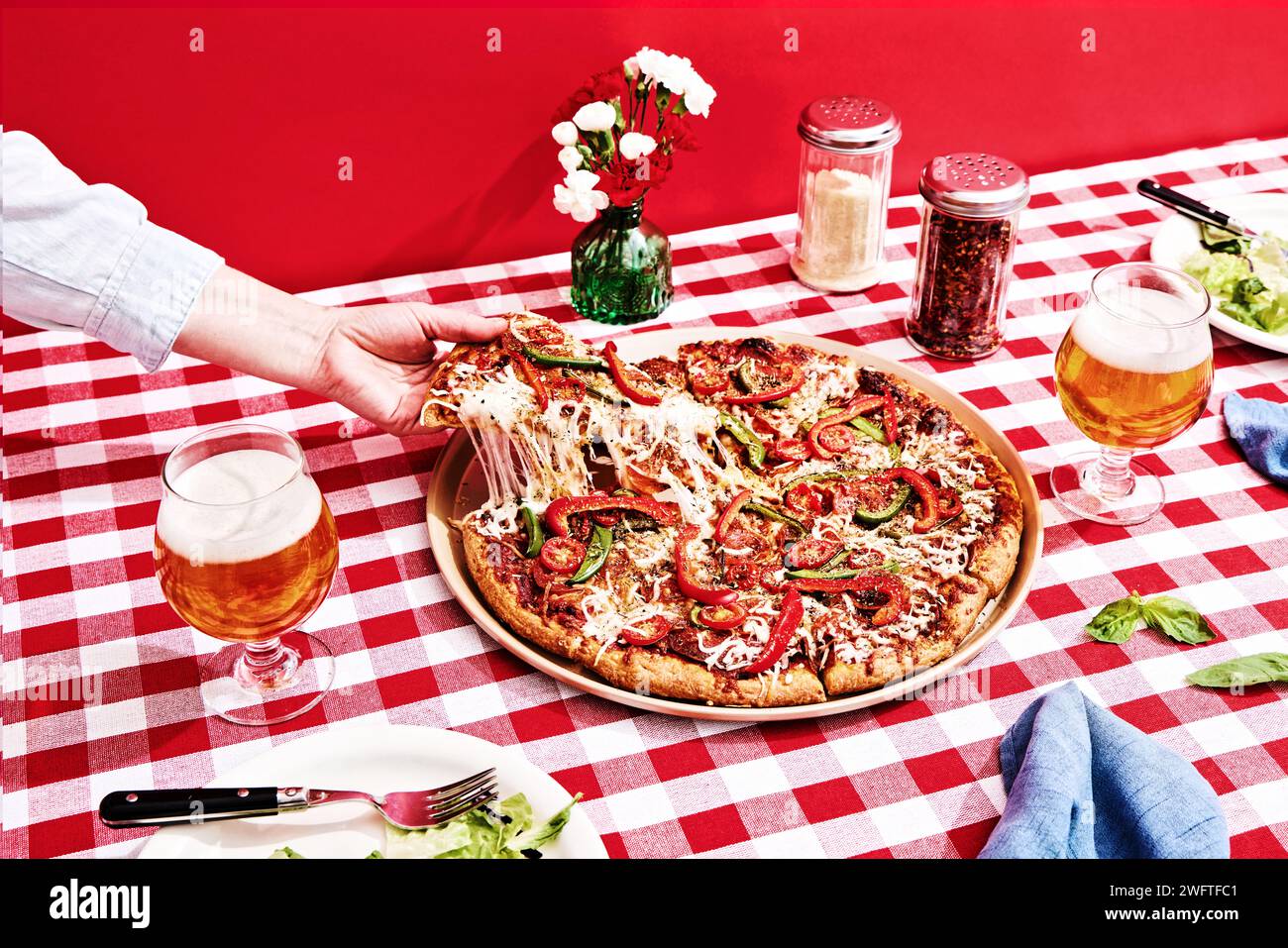 Pizza and Beer Stock Photo - Alamy