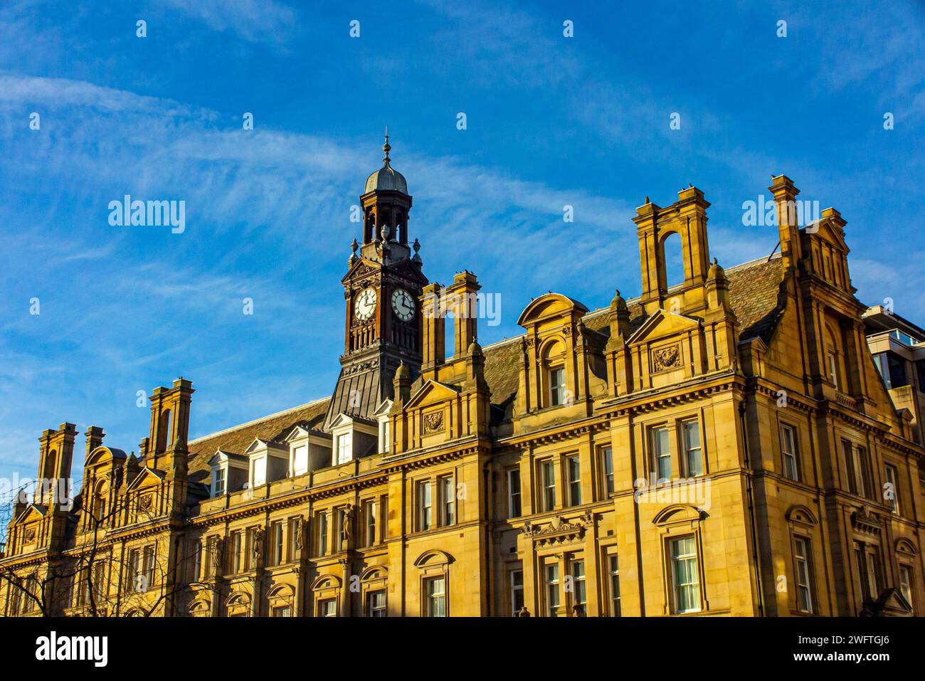 Clock tower of Leeds General Post Office England UK built 1896 designed