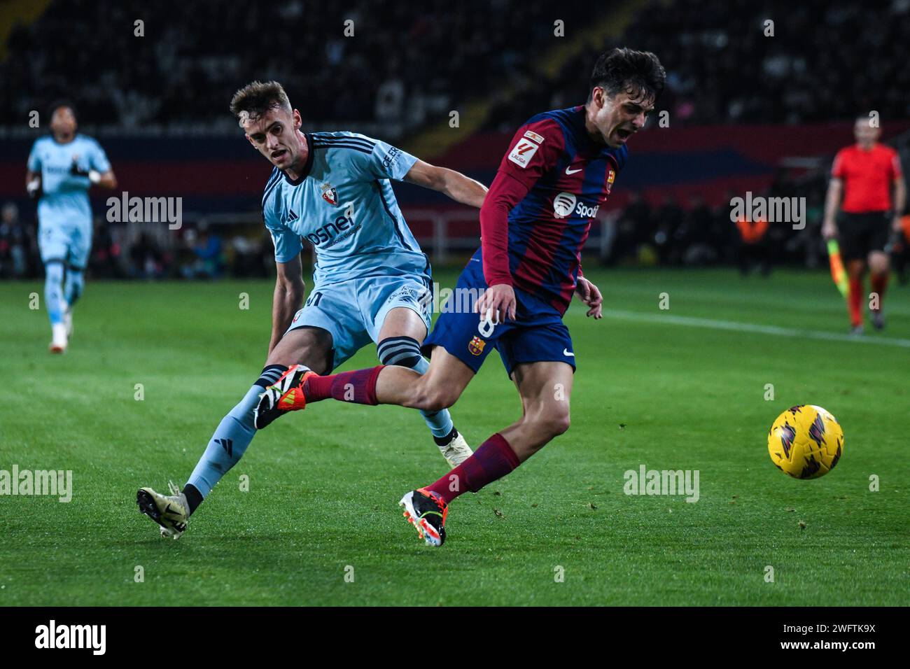 Girona, Spain. 31st Jan, 2024. BARCELONA, SPAIN - JANUARY 31: Match between FC Barcelona and Osasuna CF as part of La Liga at Lluis Companys Stadium on January 31, 2024 in Girona, Spain. (Photo by Sara Aribó/PxImages) Credit: Px Images/Alamy Live News Stock Photo