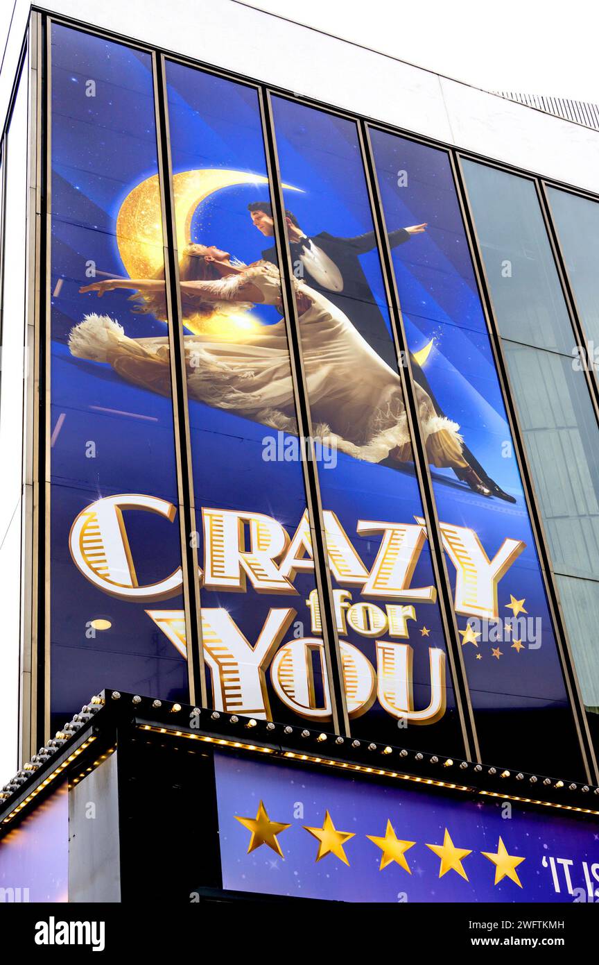London, UK. Crazy For You (musical) at the Gillian Lynn Theatre, Drury Lane, Jan 2024 Stock Photo