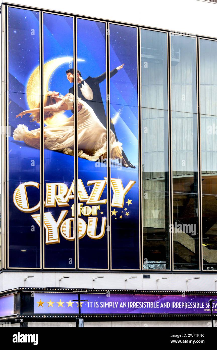 London, UK. Crazy For You (musical) at the Gillian Lynn Theatre, Drury Lane, Jan 2024 Stock Photo