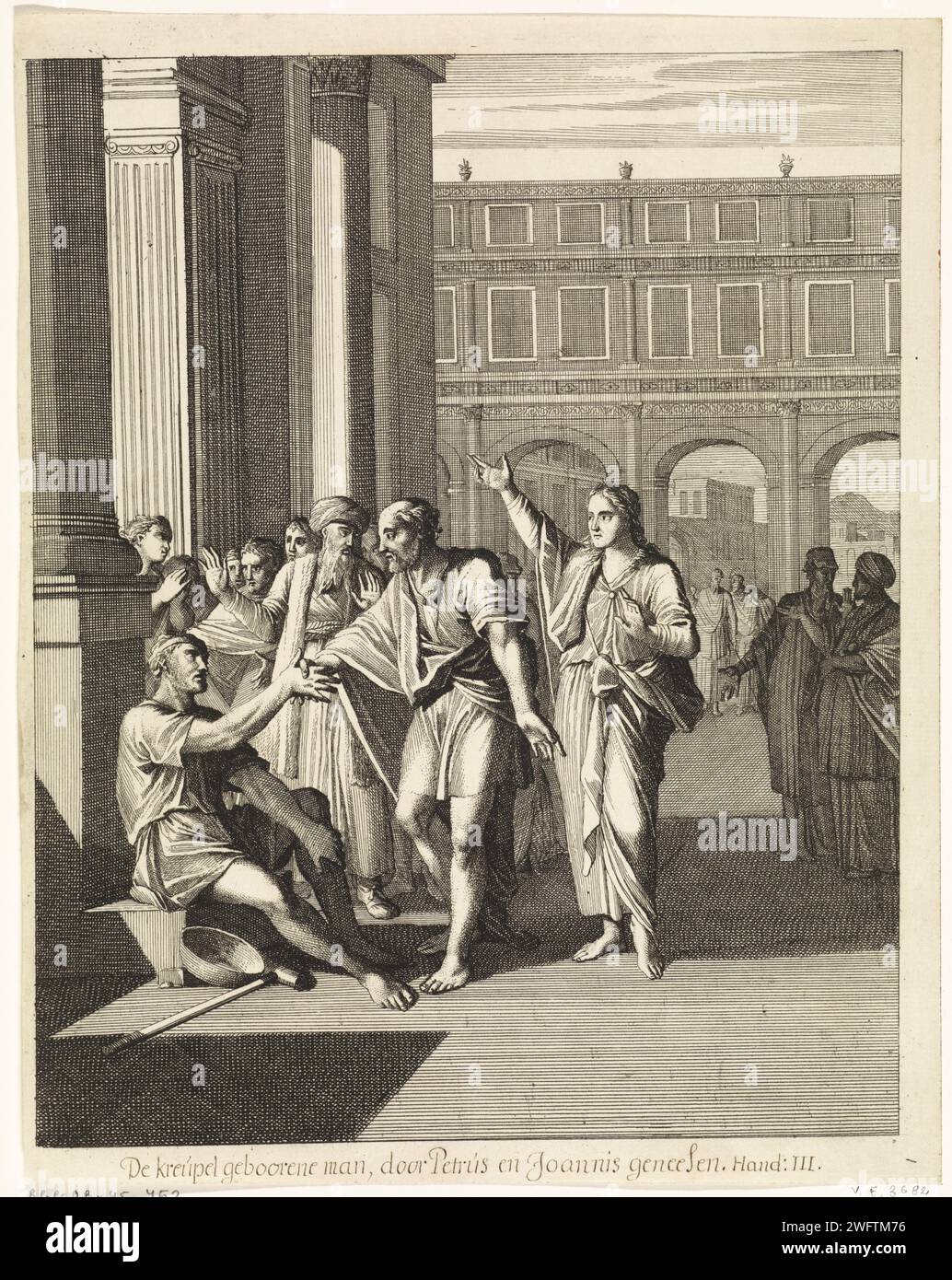 Petrus and John heal a paralyzed man at the Temple Gate, Caspar Luyken ...