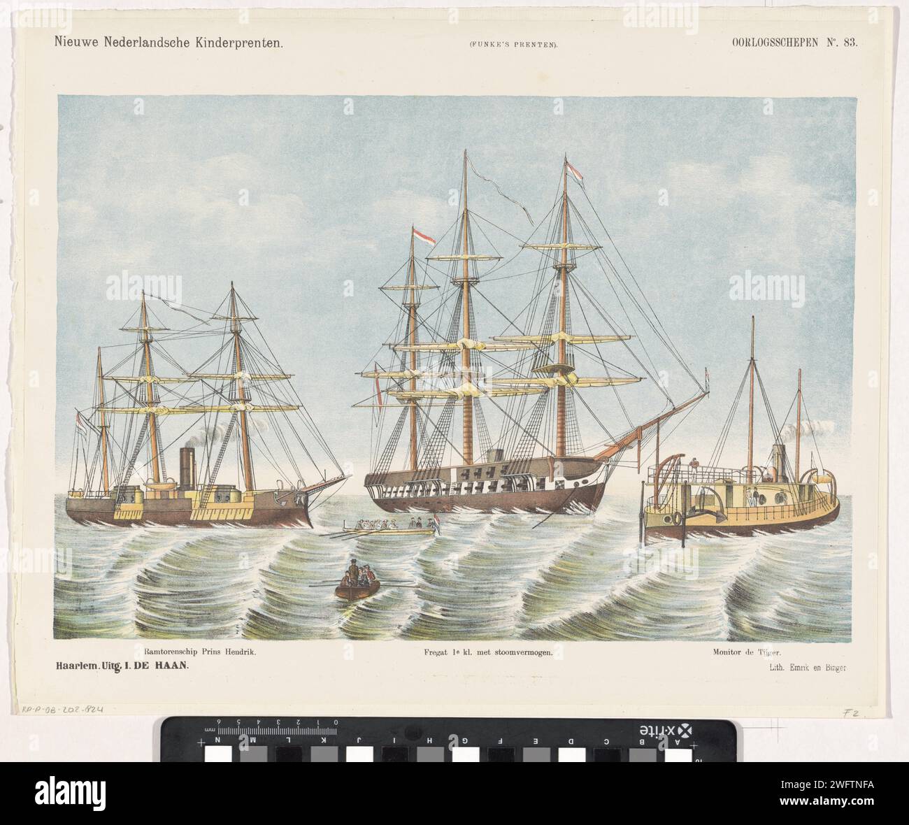 War ships, 1875 1903 print Leaf with a large representation of a ram