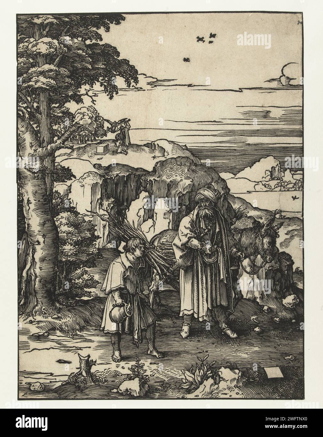 Abraham and Isaac, Lucas van Leyden, 1515 1519 print Isaac with