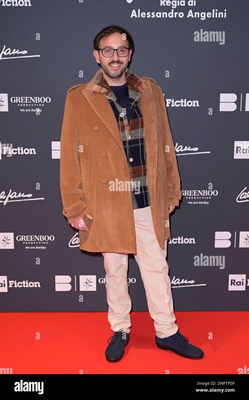 Rome, Italy. 31st Jan, 2024. Antonio Perna attends at the red carpet of the Rai tv movie 'Califano' at The Space Cinema Moderno. Credit: SOPA Images Limited/Alamy Live News Stock Photo