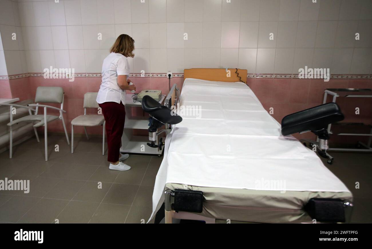 KHARKIV, UKRAINE - FEBRUARY 01, 2024 - A nurse is seen in the operating ...