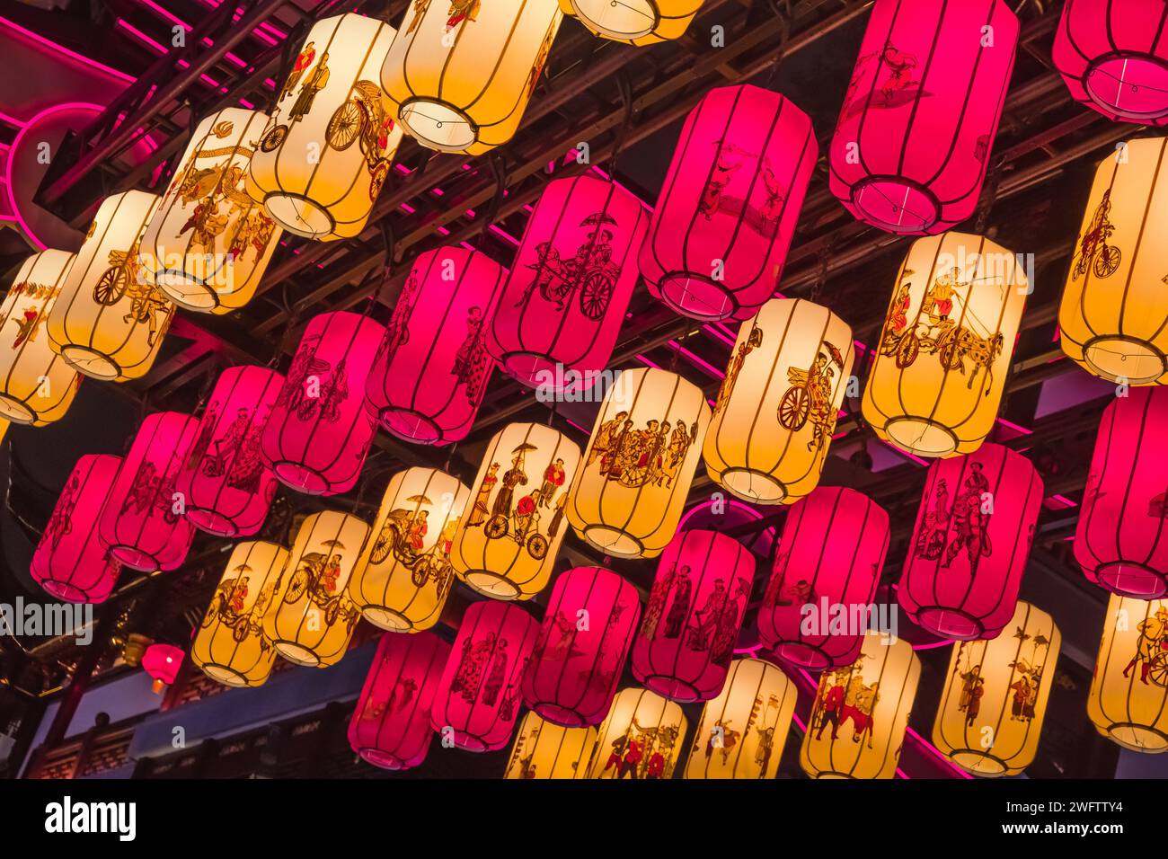 Colorful hanging lanterns lights hi-res stock photography and images ...
