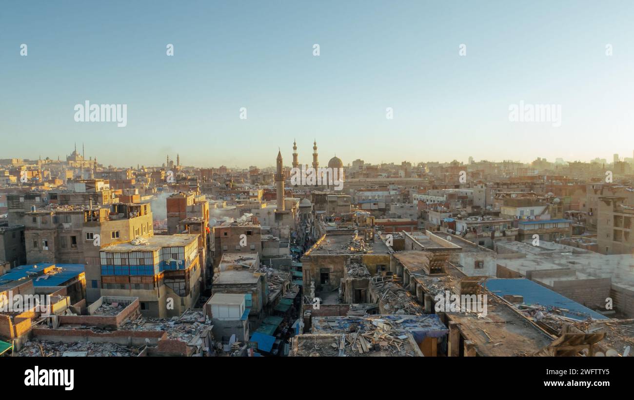 An areal Downtown view of Cario, Egypt Stock Photo