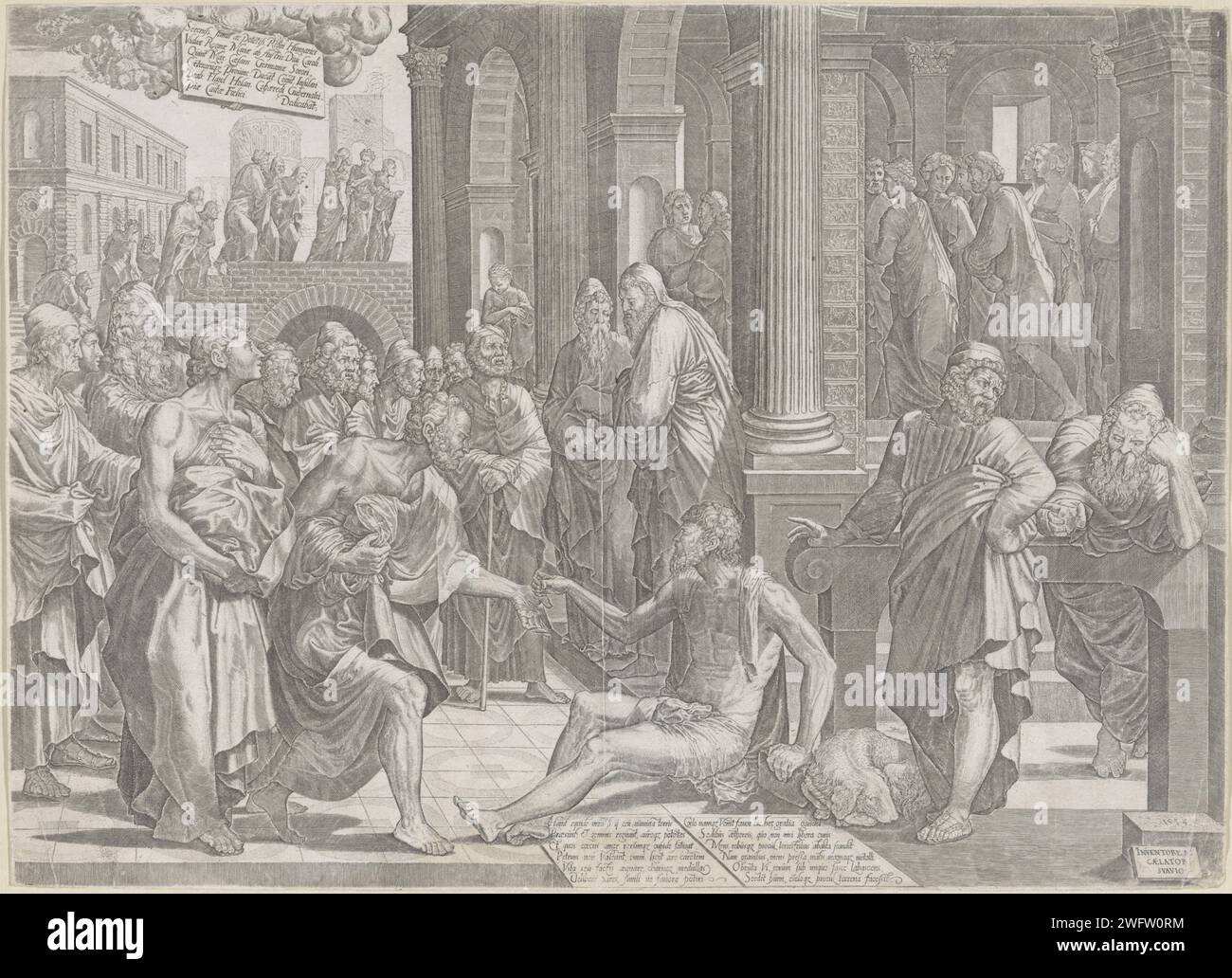 Peter and John heal a paralyzed man at the temple gate, Lambertus ...