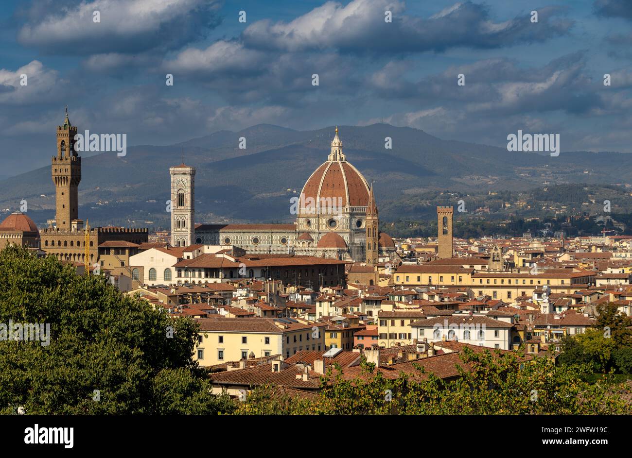The Duomo in Florence ,with the striking Dome built by Filippo Brunelleschi Florence, Italy Stock Photo