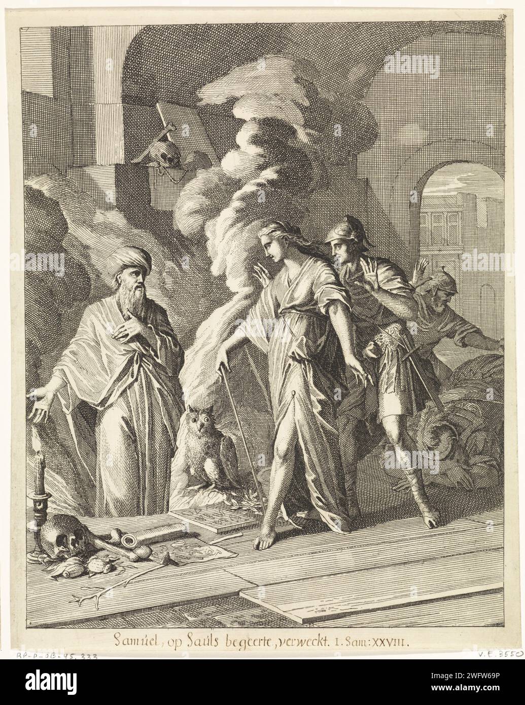Samuel Appears To Saul At The Witch Of Endor Caspar Luyken 1708 Print