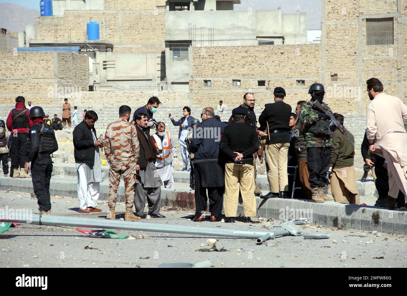 Police officials cordoned off the area and are ascertaining the nature ...