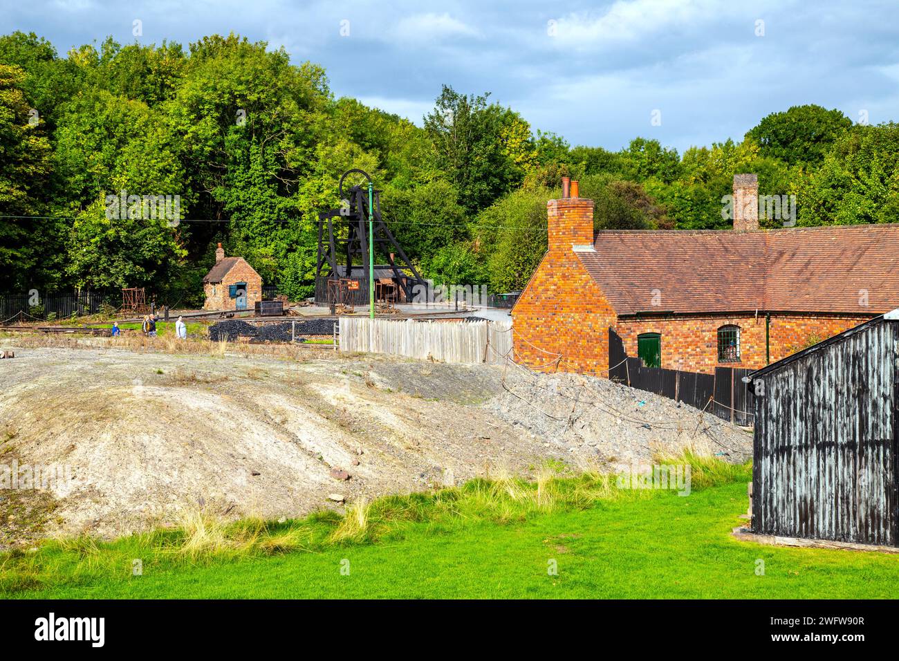 The Drift Mine and colliery waste heap, Black Country Living Museum, Dudley, West Midlands, England Stock Photo