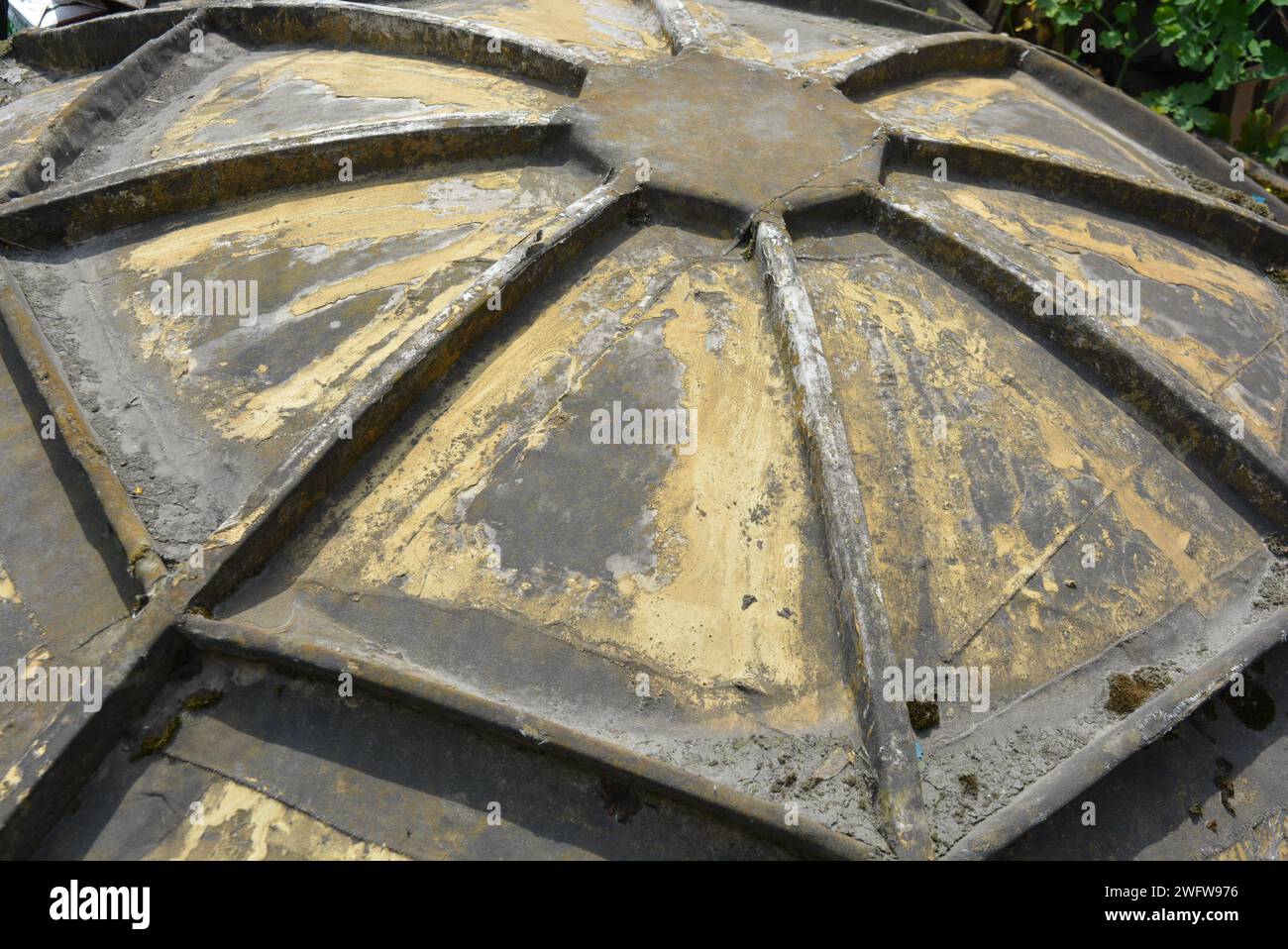 Building materials, technical equipment. A yellow, homemade satellite