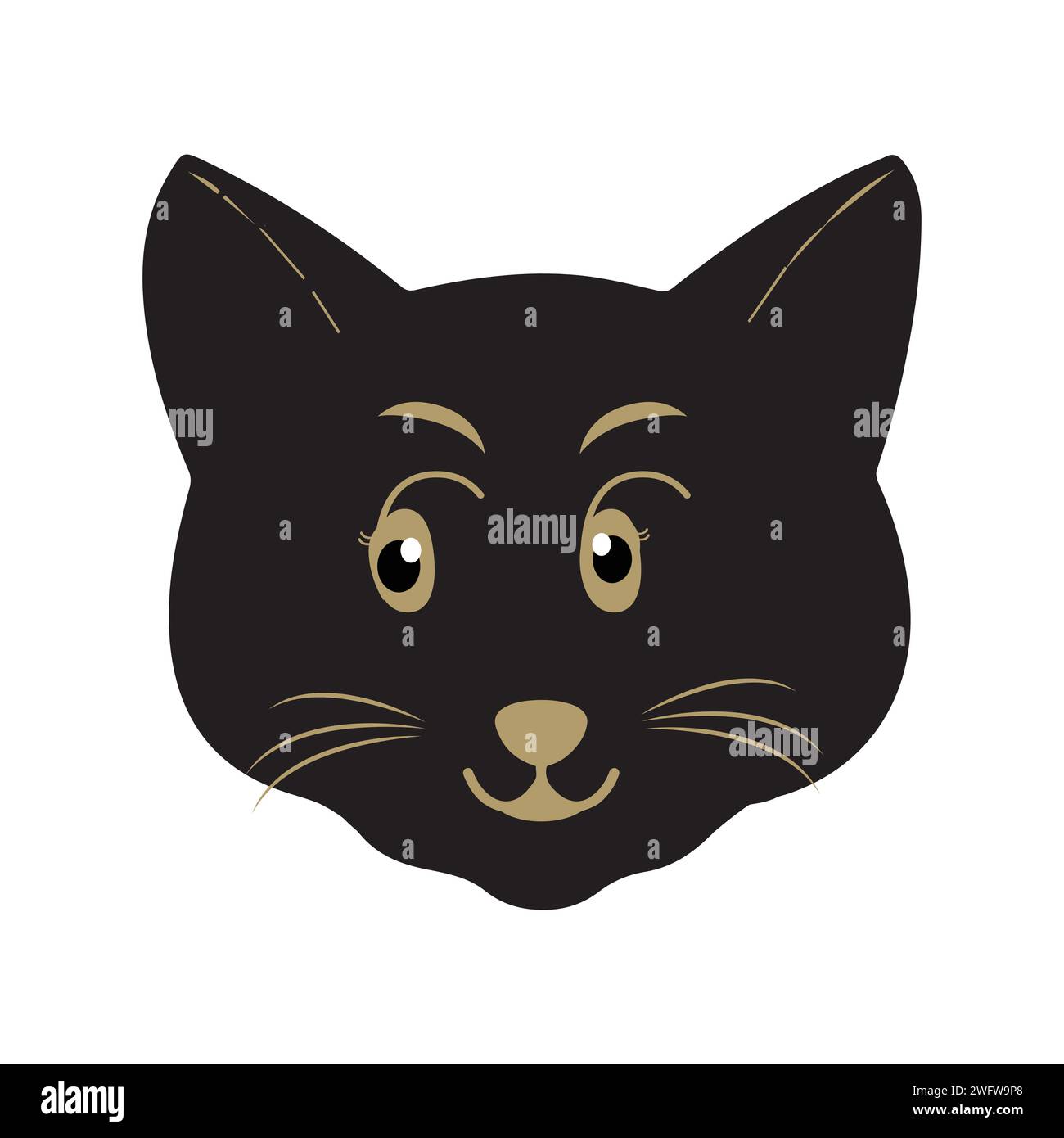Cat pet head face icon, Vector illustration of funny cartoon cats, Cat face with various expressions and patterns vector illustration flat design. Stock Vector