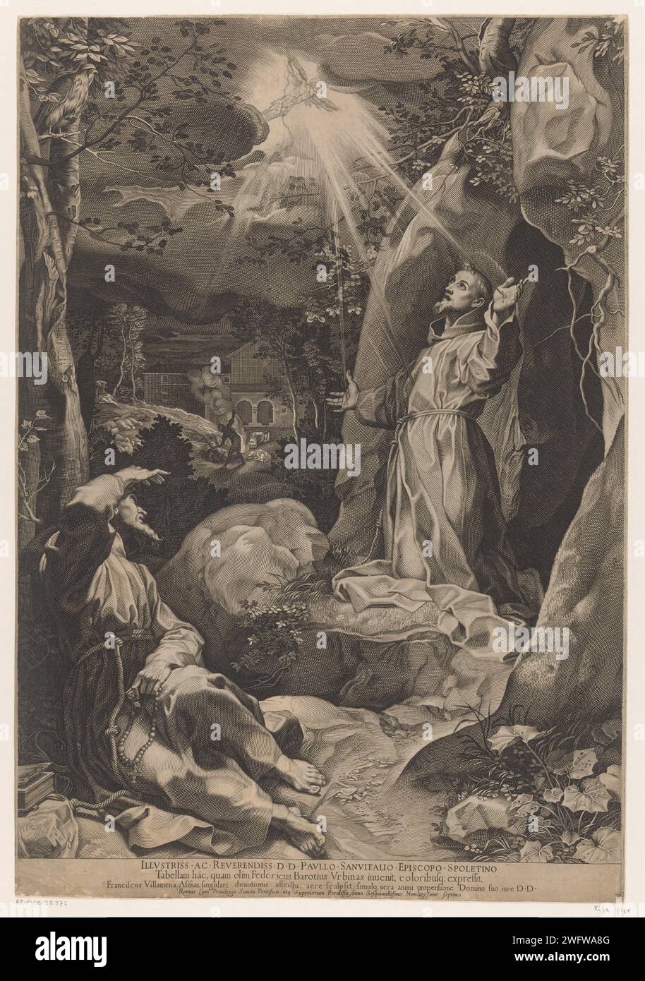 Franciscus Ontvangt de Stigmatata, Francesco Villamen, After Federico ...