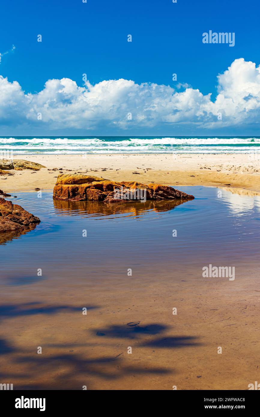 Paradisiacal beach in Serra Grande on the south coast of the state of Bahia Stock Photo