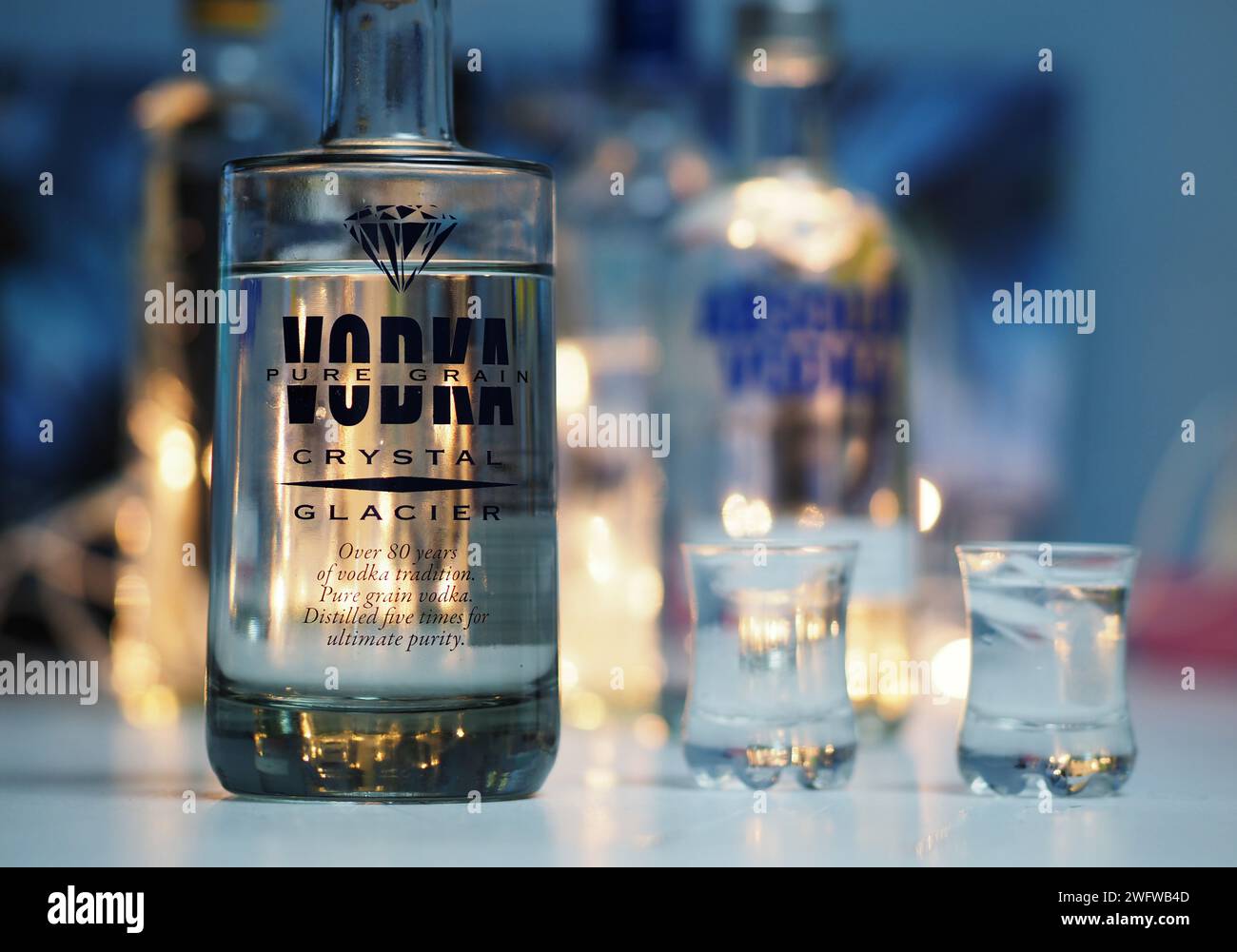 Passau, Germany February 1, 2024 In this photoillustraition bottle