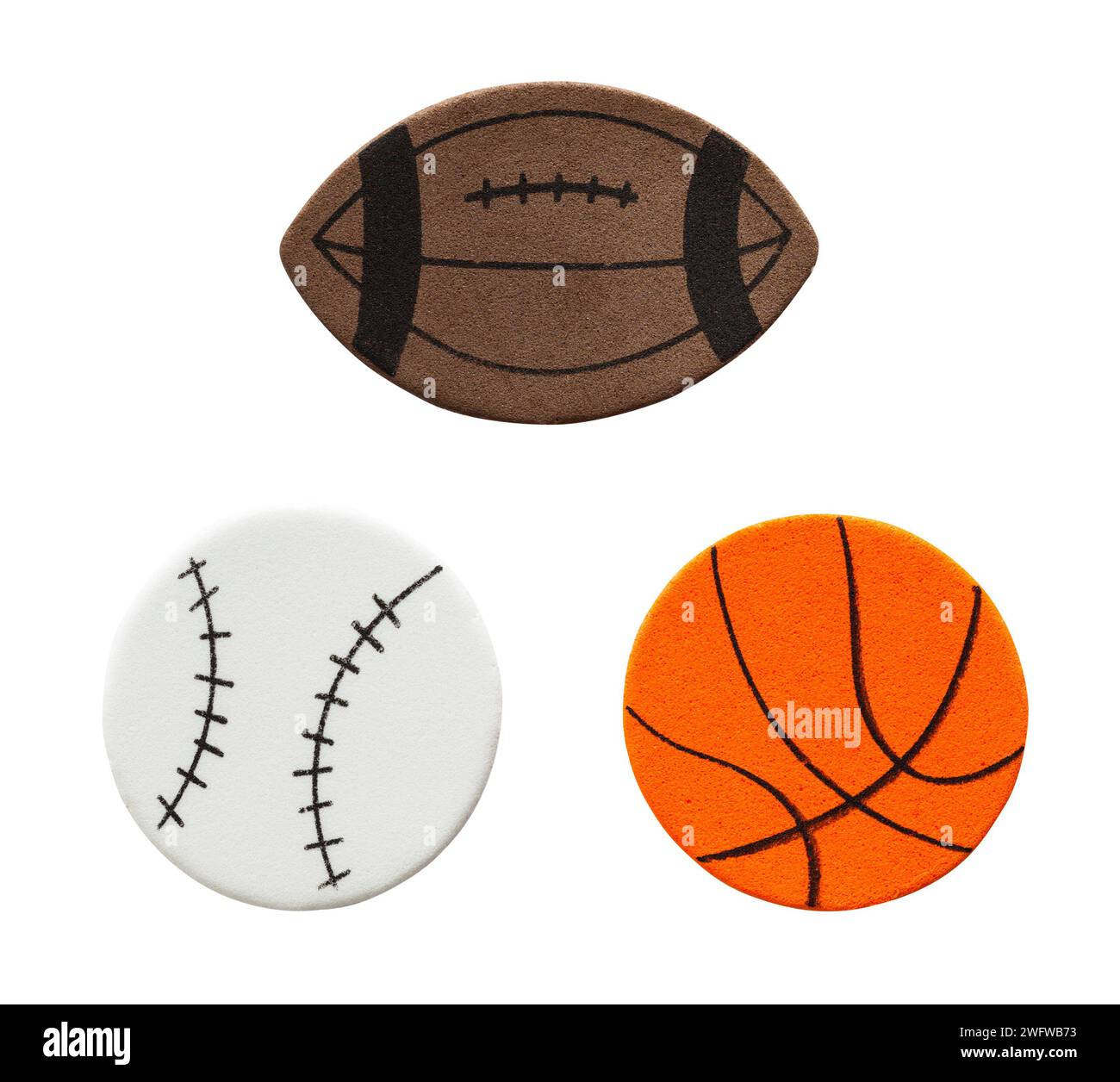 Sports Ball Stickers Cut Out on White. Stock Photo