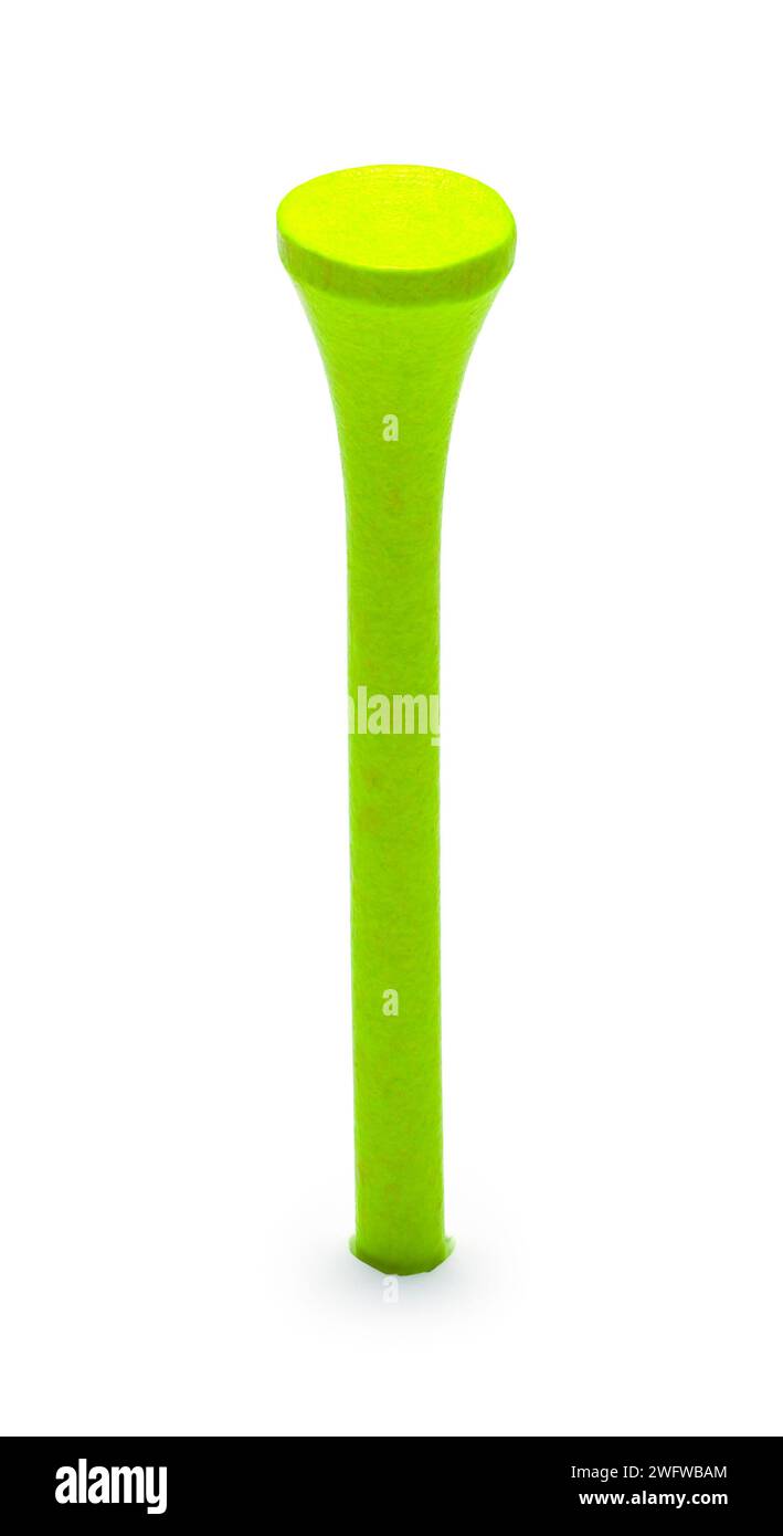 Green Golf Tee Cut Out on White. Stock Photo