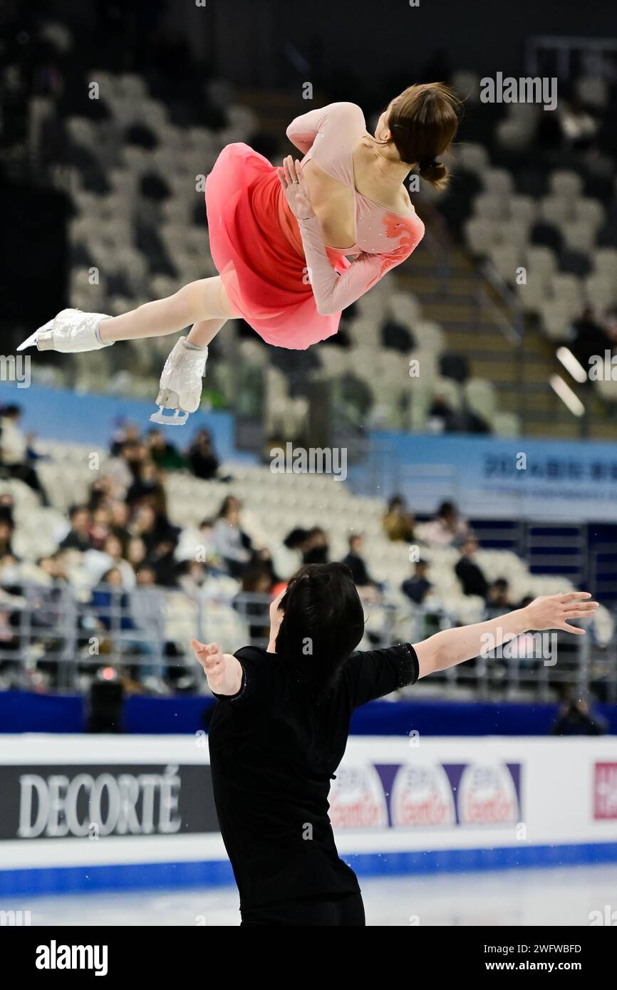 Yuchen WANG & Lei ZHU (CHN), during Pairs Short Program, at the ISU ...