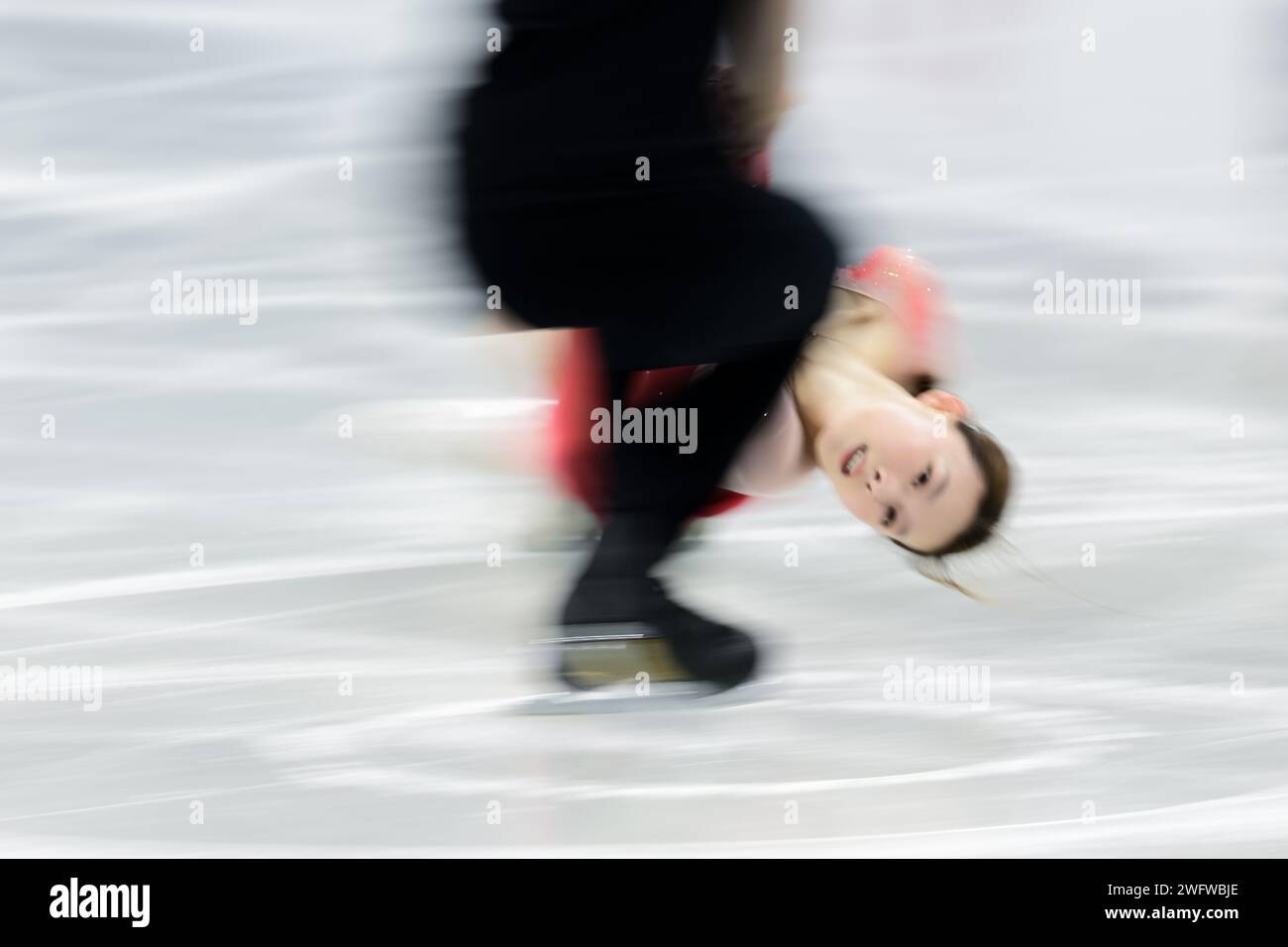 Yuchen WANG & Lei ZHU (CHN), during Pairs Short Program, at the ISU ...