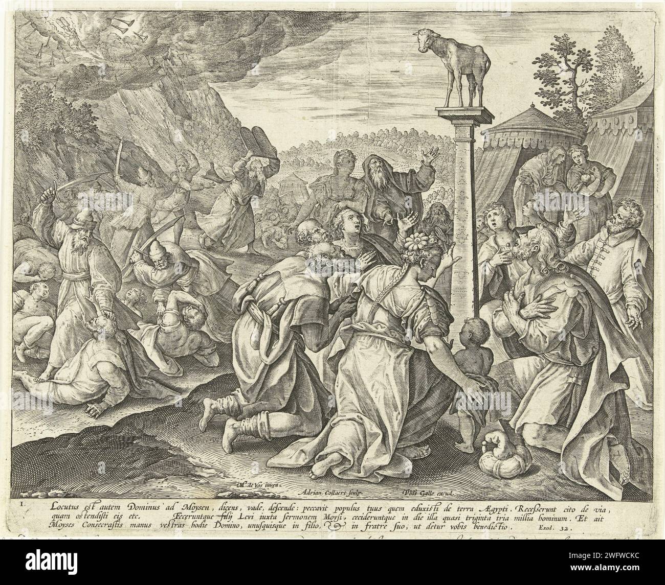 Adoration of the Golden Calf: The first commandment, 1585 - 1589 print ...