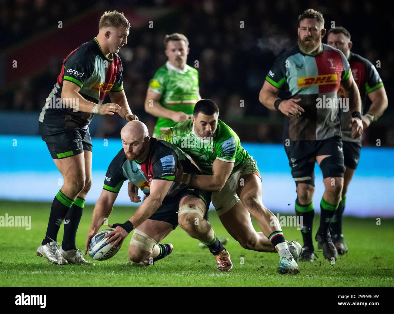 Harlequins James Chisholm in action during Harlequins vs Leicester