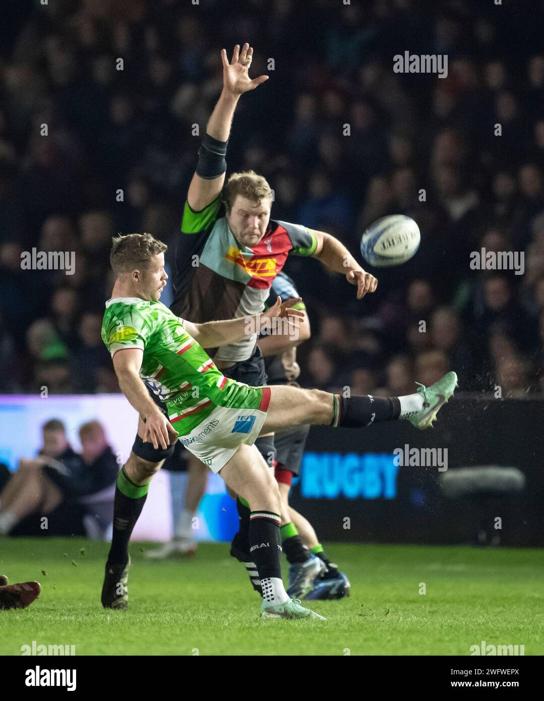 Harlequins Joe Launchbury in action during Harlequins vs Leicester