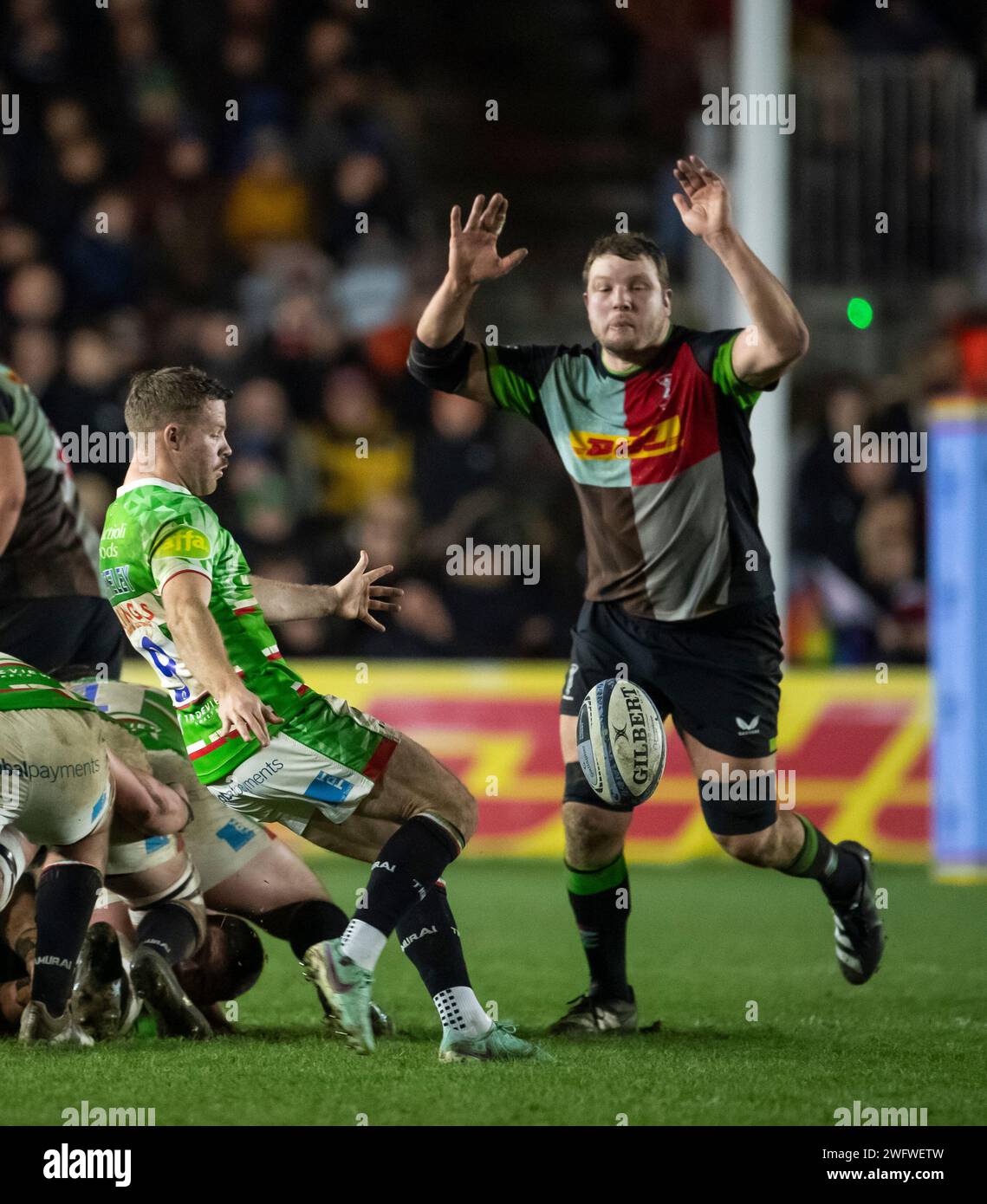 Harlequins Joe Launchbury in action during Harlequins vs Leicester