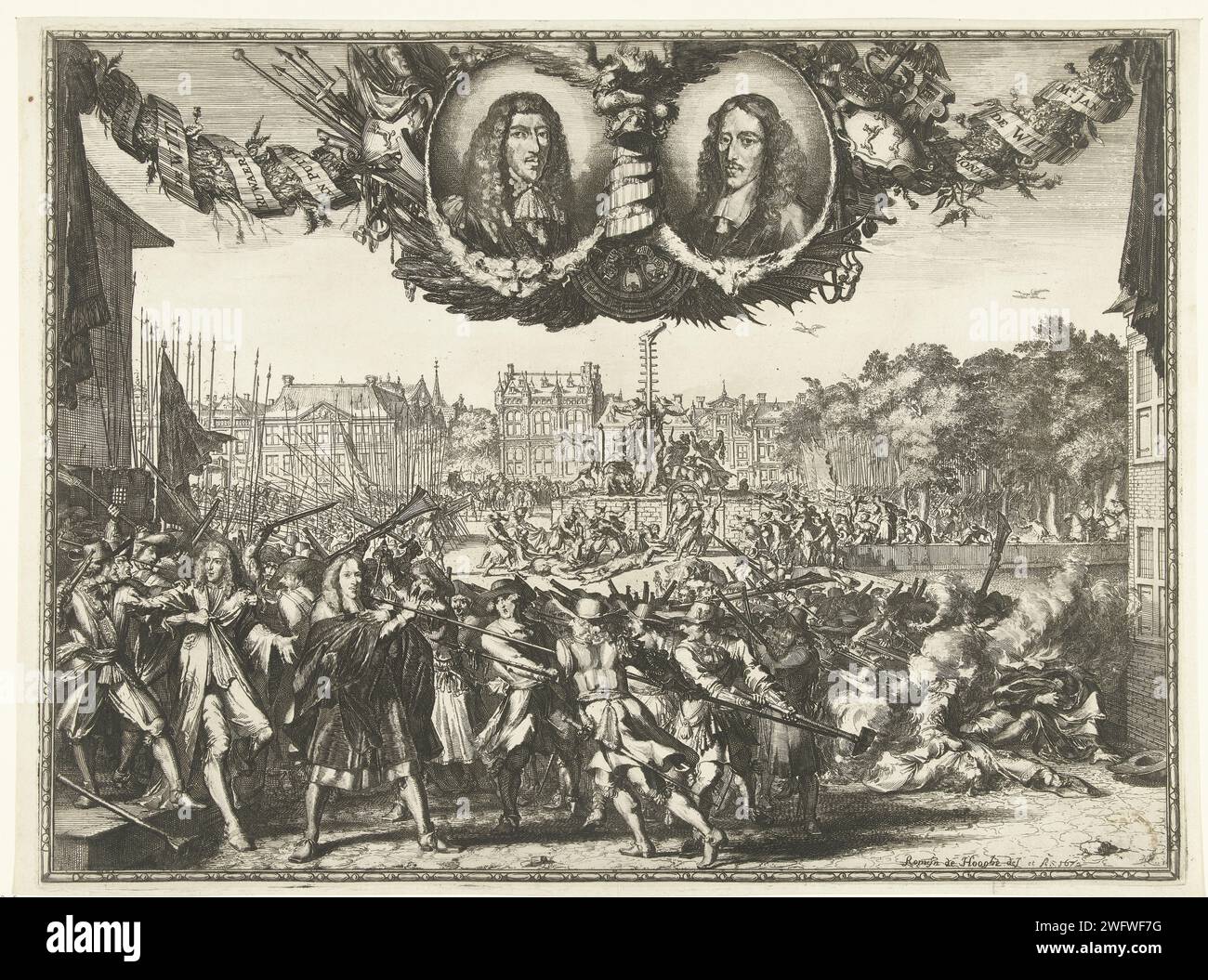 Murder of the De Witt brothers, 1672, Romeyn de Hooghe, 1672 print