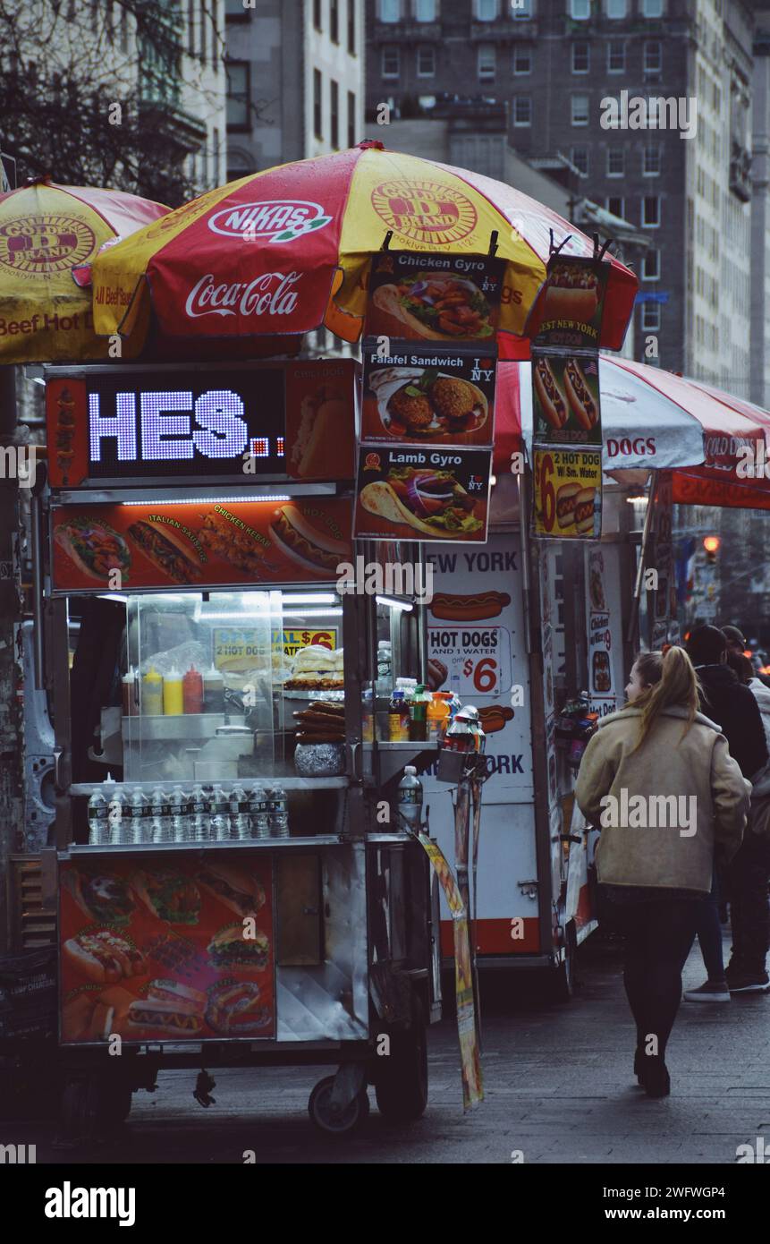food truck in downtown New York on February 16, 2020 Stock Photo