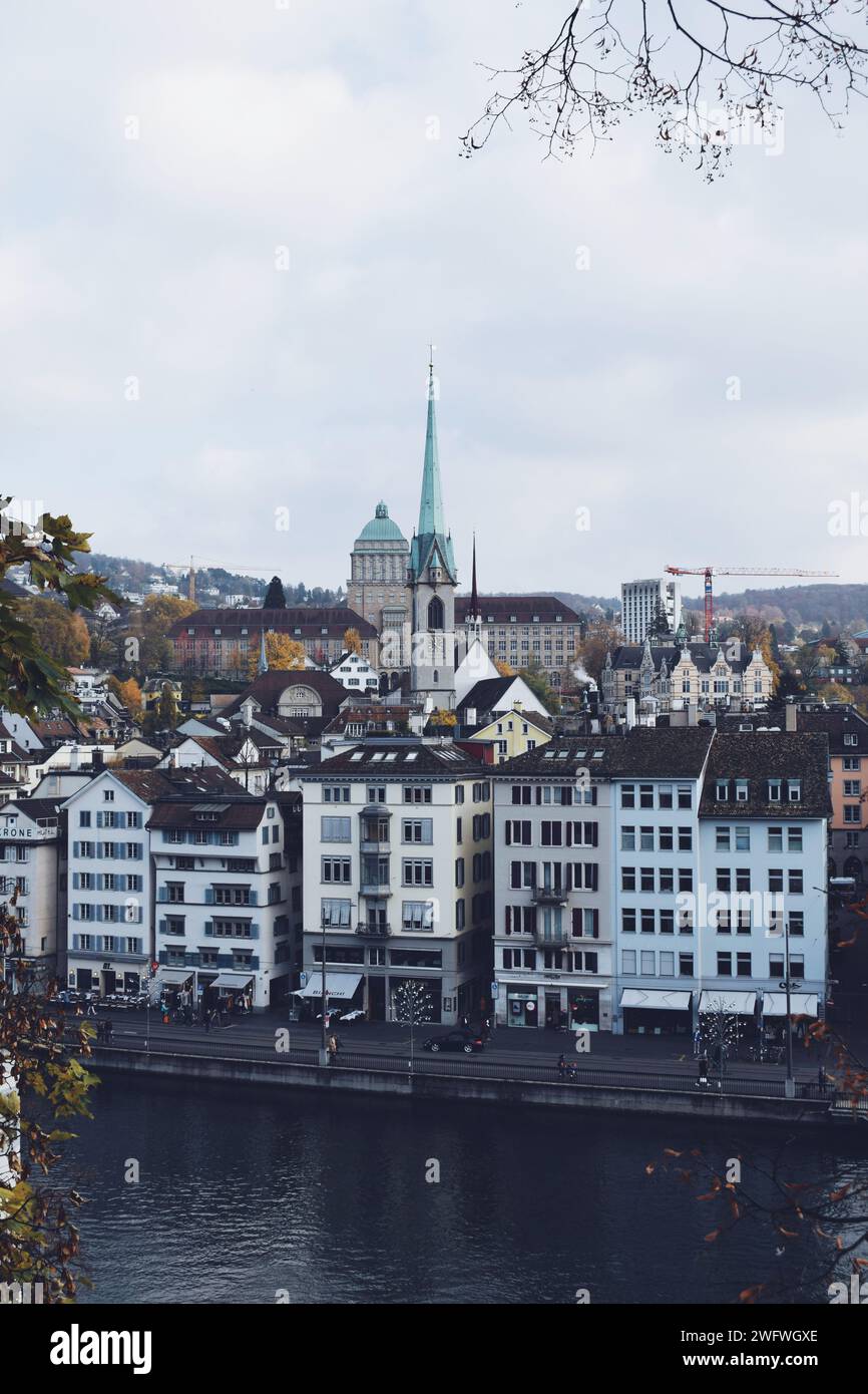 panoramic view of Zurich in Switzerland on November 19, 2019 Stock Photo