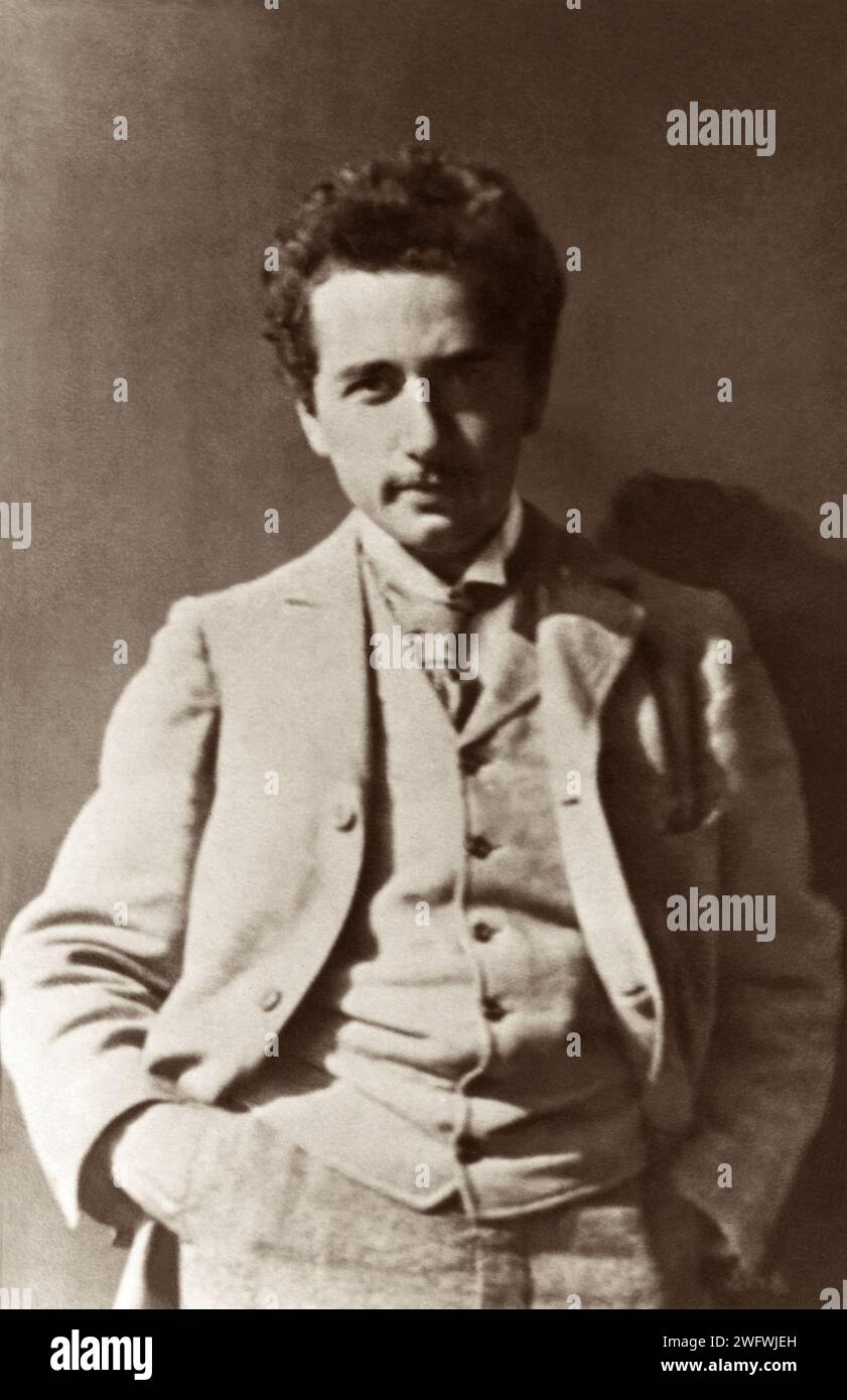 Theoretical physicist Albert Einstein (1879-1955) in 1898. Stock Photo