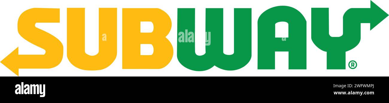 Subway logo Vector, Subway Restaurant, subway Food chain vector Stock Vector