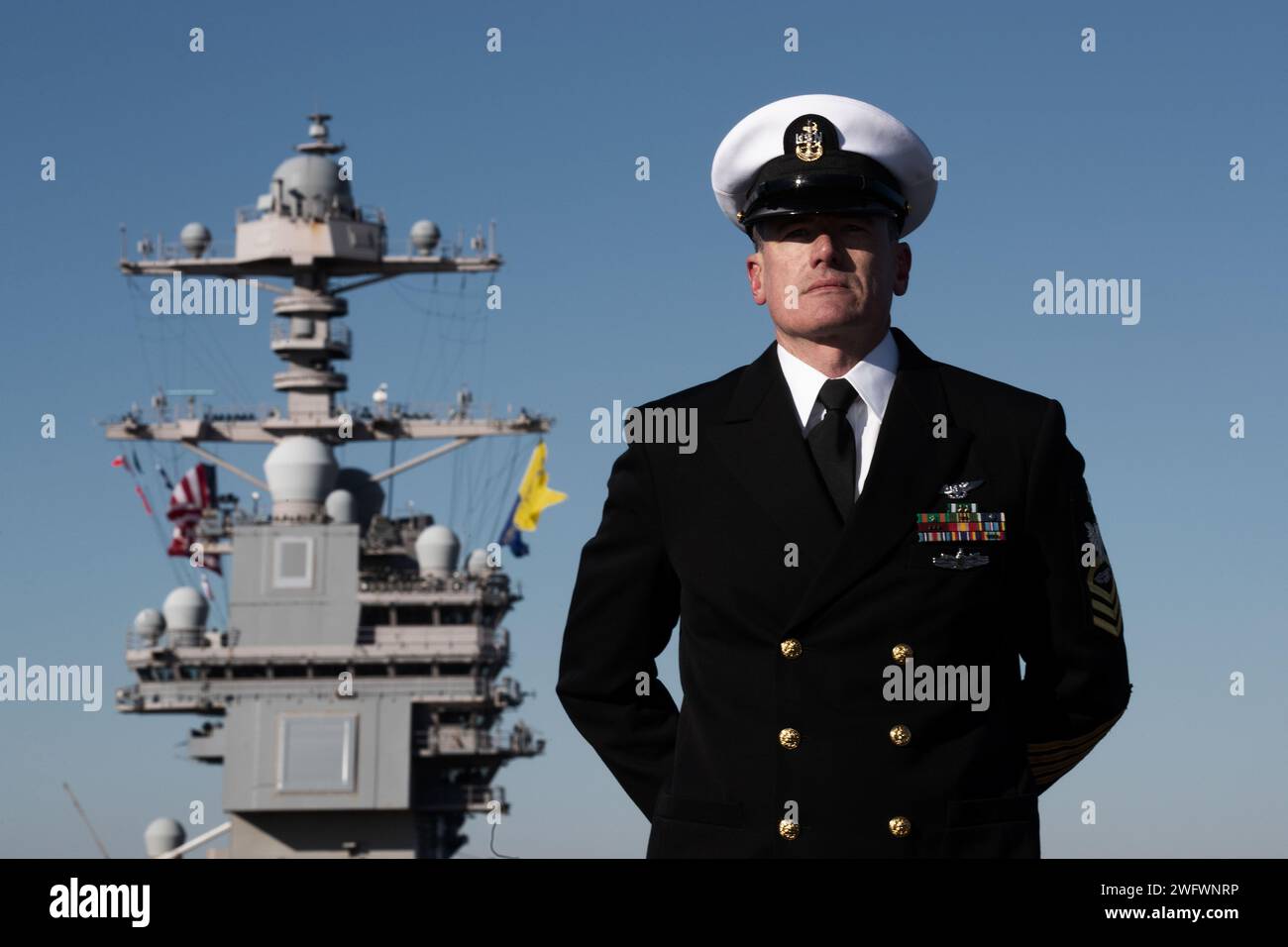 Chief Aviation Boatswain's Mate (Equipment) David McMaster, assigned to the air department of